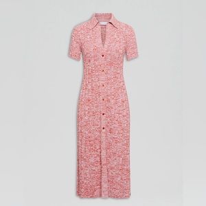 scanlan theodore PLEATED RIB PLACKET DRESS 14 SPICE in pink XS